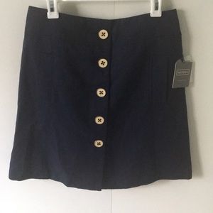 NWT navy blue a-line skirt, thick cotton for fall!